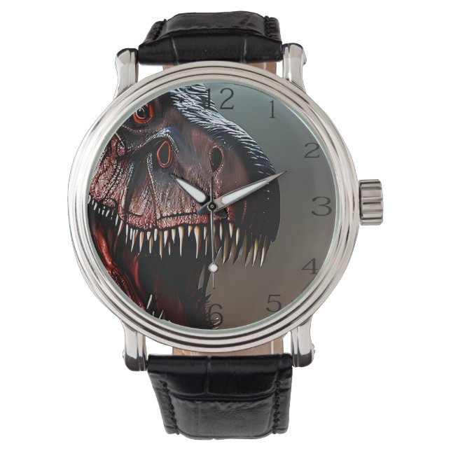 Tyrannosaurus Rex Visage d'horreur, Montre Homme (devant)