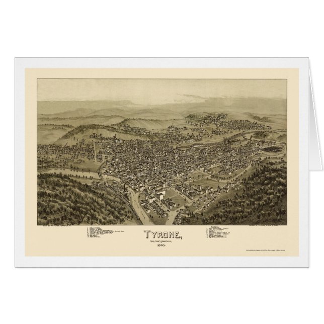 Tyrone, carte panoramique de PA - 1895 (Devant horizontal)