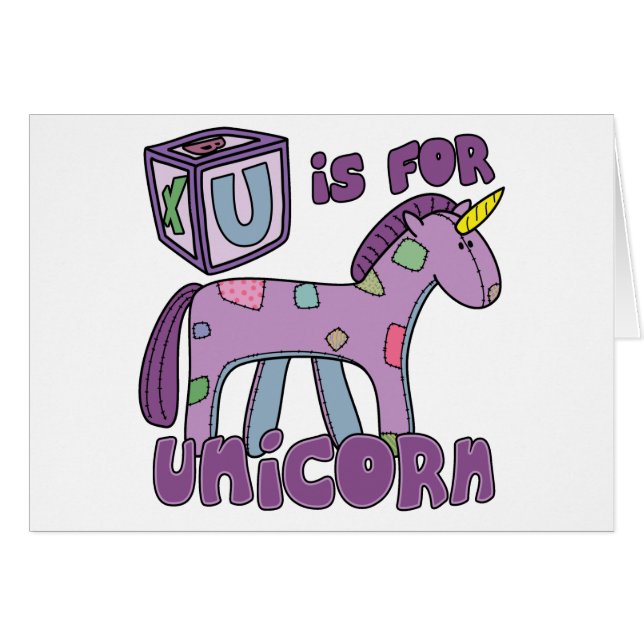 U est pour la carte de licorne (Devant horizontal)