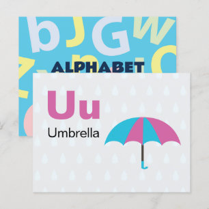 U est pour Umbrella - Carte Flash Alphabet
