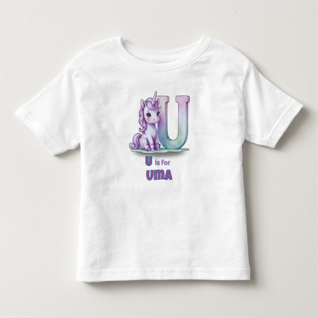 U is for Unicorn – Personalized Toddler T-shirt (Devant)