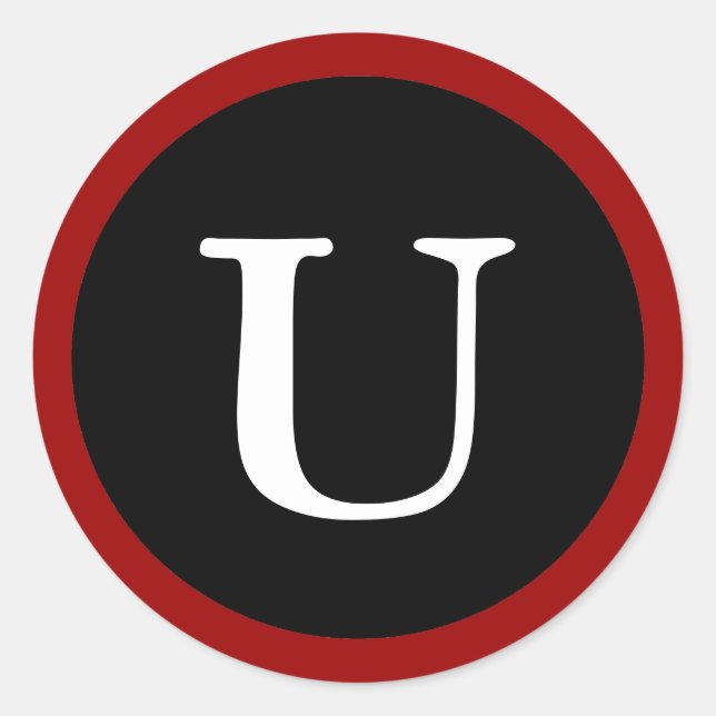 U : Lettre U initiale Autocollants rouges, blancs  (Devant)