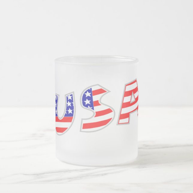 U.S.A. Frosted Glass Mug (Centre)