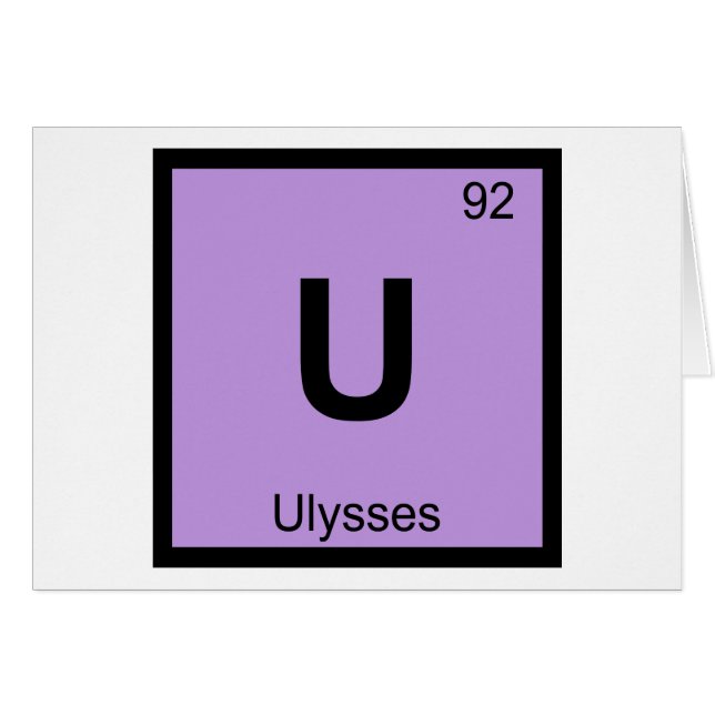 U - Ulysse Chimie Grecque Tableau Périodique (Devant horizontal)
