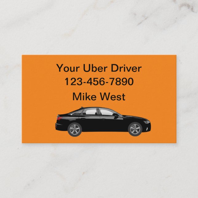 Uber Driver Bold Cartes de visite simples (Devant)