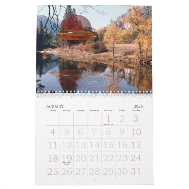 UFO - calendrier étranger de Valxart des mondes (Jan 2026)