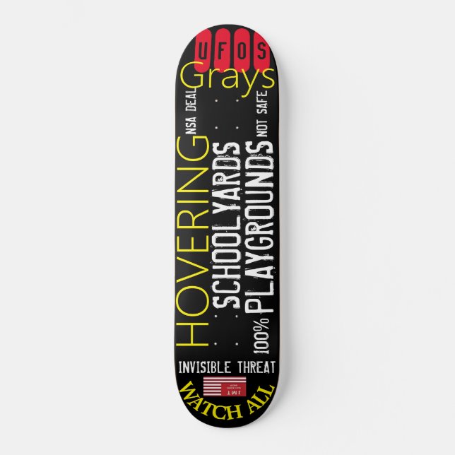 UFO HOVERING GRAYS Skateboard (Recto)