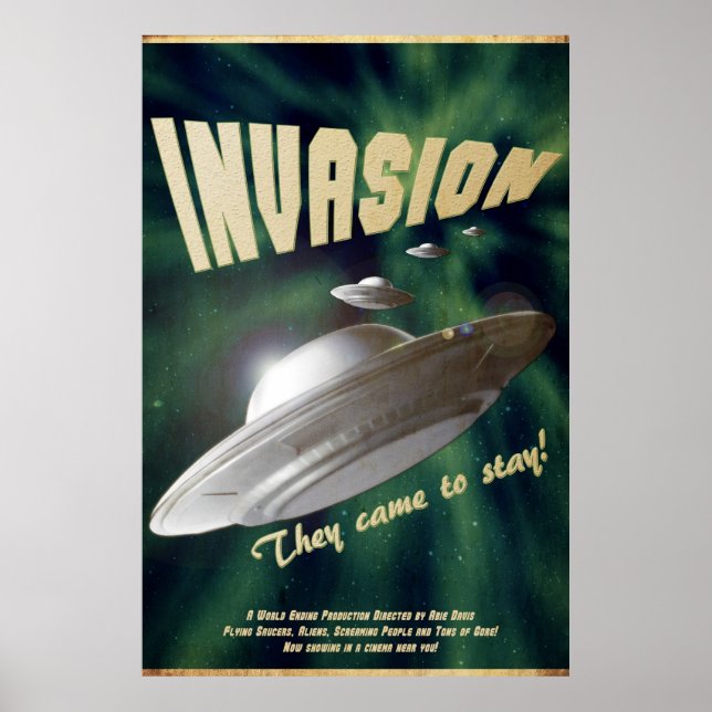 UFO Invasion – Vintage Movie Poster (Devant)
