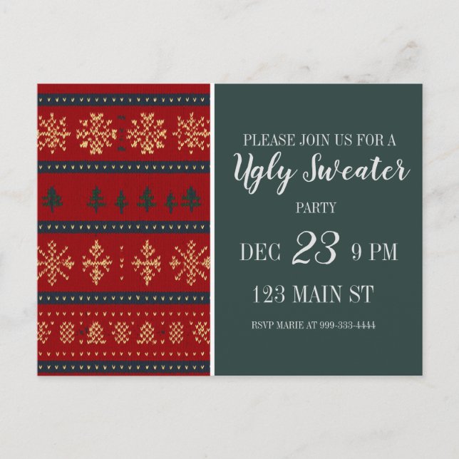 Ugly Sweater Party Invitation  (Devant)