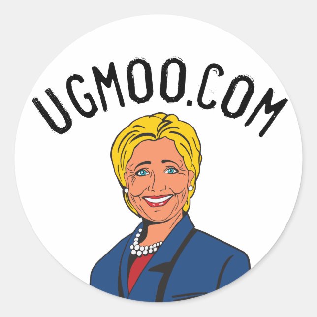 Ugmoo.com Hillary Clinton Round Sticker (Devant)