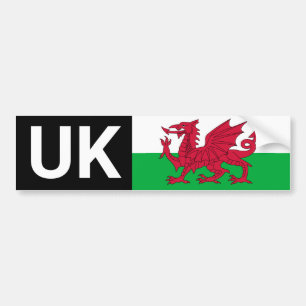 UK Car Sticker & Wales travel abroad /Welsh flag