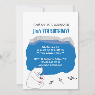 Uke Polar Bear 7e anniversaire de fête Invitation