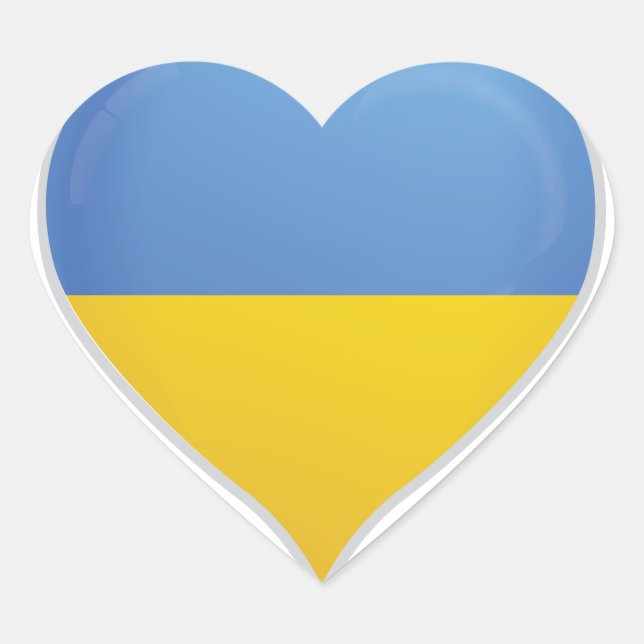 Ukraine amour drapeau orgueil autocollant coeur (Devant)