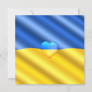Ukraine Cartes de drapeau Coeur - Soutien à la lib