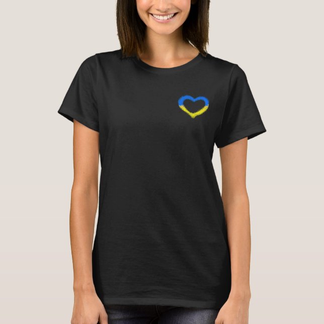 Ukraine Drapeau Coeur T-shirt soutenir la liberté (Devant)