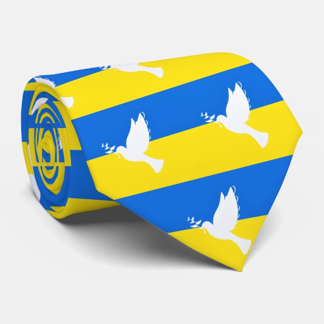 Ukraine Drapeau Cravate Dove de Paix - Liberté (Roulé)
