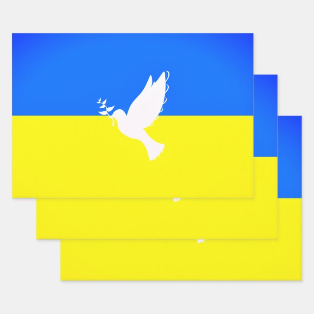 Ukraine Drapeau Peace Dove Feuilles de papier à en (Lot)
