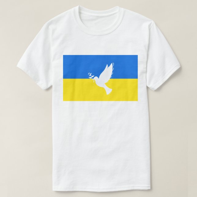 Ukraine Drapeau T-shirt colombe de la paix (Design devant)