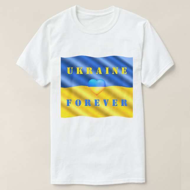 Ukraine Forever T-Shirt soutien du drapeau ukraini (Design devant)