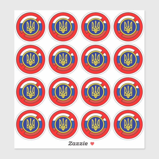 Ukraine - Pas Russie Sticker (Feuille)