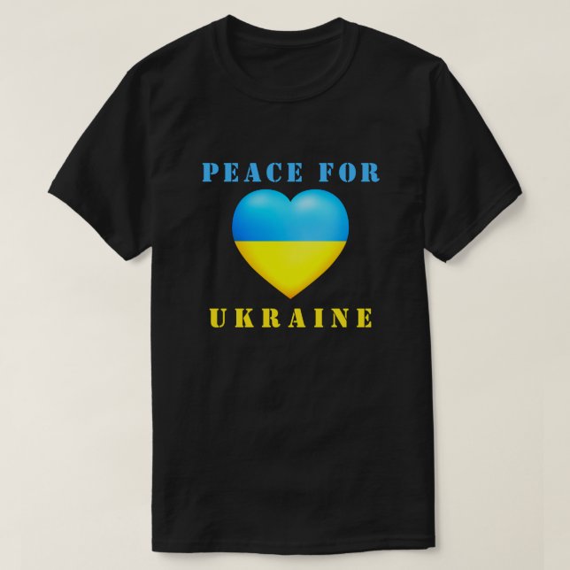 Ukraine T-shirt Coeur drapeau ukrainien Paix (Design devant)
