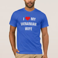 Ukraine : T-shirt "J'aime ma femme ukrainienne"
