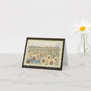 Ukraine terrain tournesol Timbre Cartes de voeux