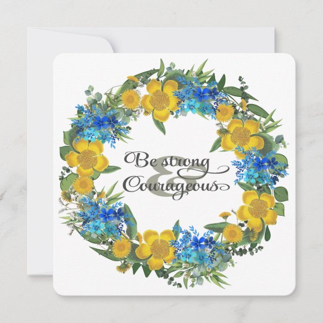 Ukraine Ukrainienne Fleurs de couronne Foi Espoir (Devant)