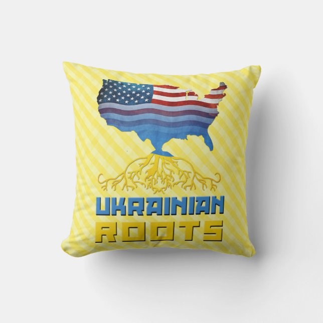 Ukrainien-Américain Coussin des racines ukrainienn (Recto)