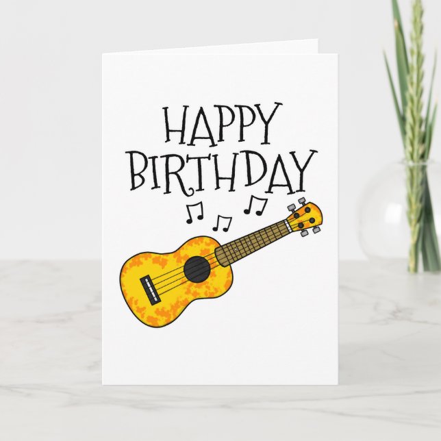 Ukulele Carte d'anniversaire Uke Player Musicien (Devant)