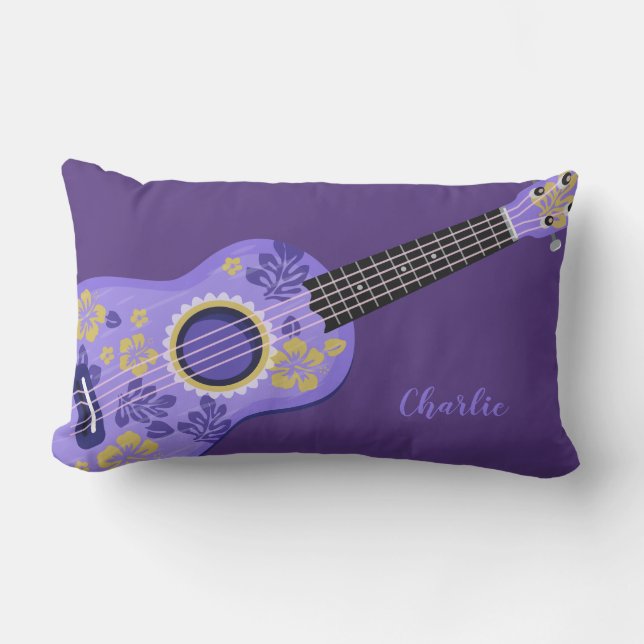 Ukulele nom personnalisé lancer des oreillers (Recto)