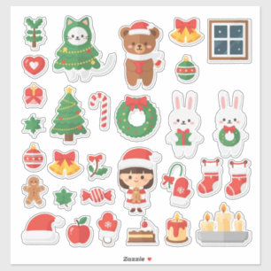 Ultime plaisir de Noël Kawaii ! Méga autocollant