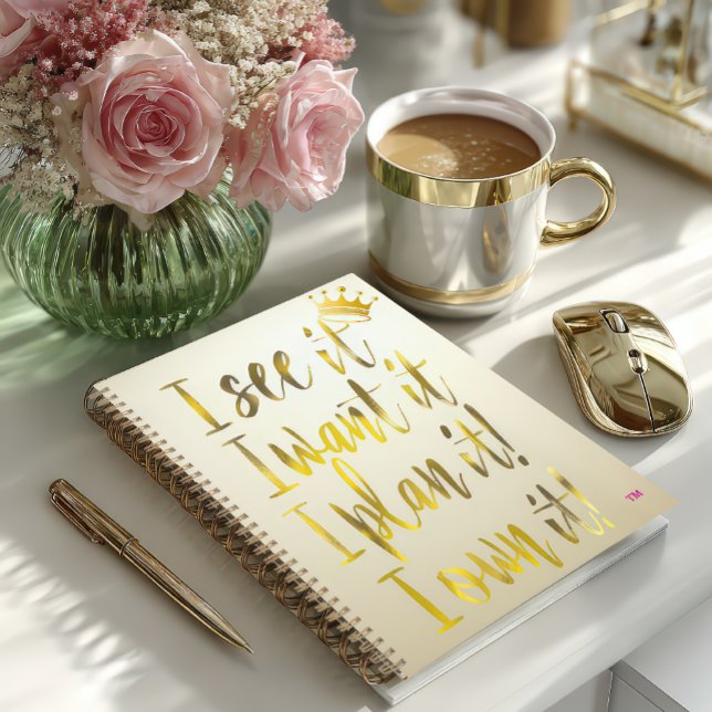 Ultra Chic Or & Perle Ivoire Motivation Luxe (Stylish Motivational Gold Text Personal Daily Planner )