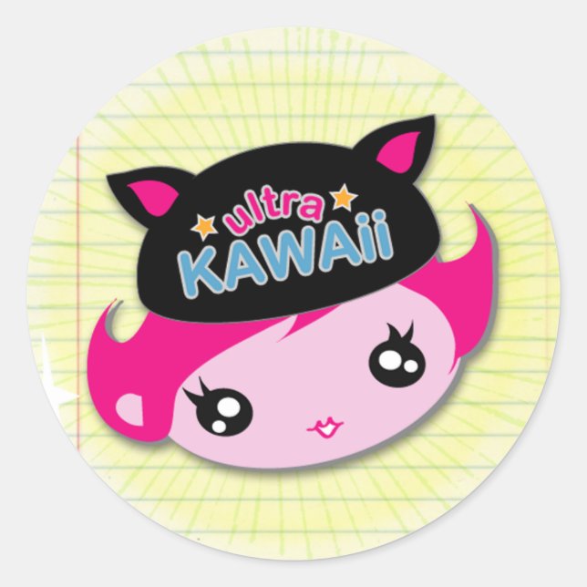 Ultra Kawaii - autocollant de fille (Devant)