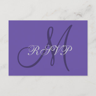 Ultra Violet Monogramme Élégant Mariage Carte RSVP