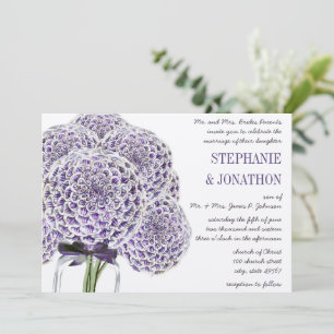 Ultra Violet Violet Mason Jar Mariage Invitations