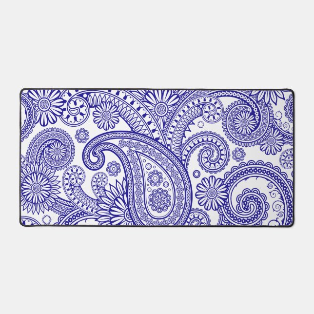 Ultramarine Paisley Floral Swirl (Recto)