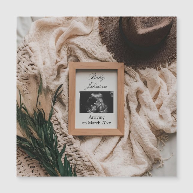Ultrasound Boho faire-part de grossesse rustique (Devant)