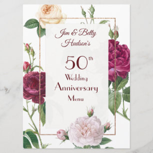 Un 50e anniversaire de Mariage - Carte menu