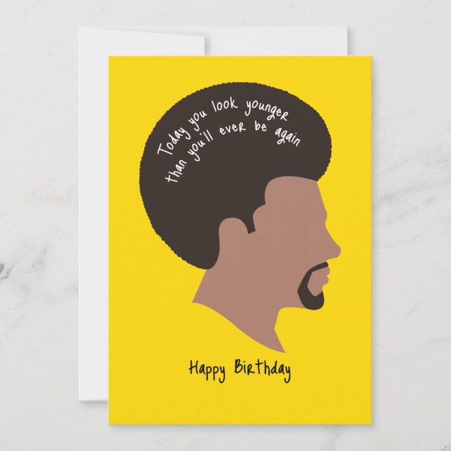 Un Africain Américain Avec Carte De Cheveux Afro (Devant)