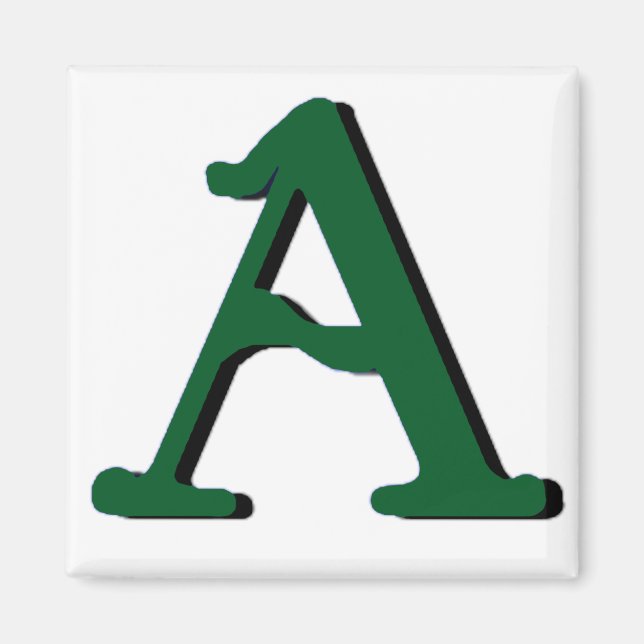 Un aimant à monogramme (vert foncé) A (Devant)