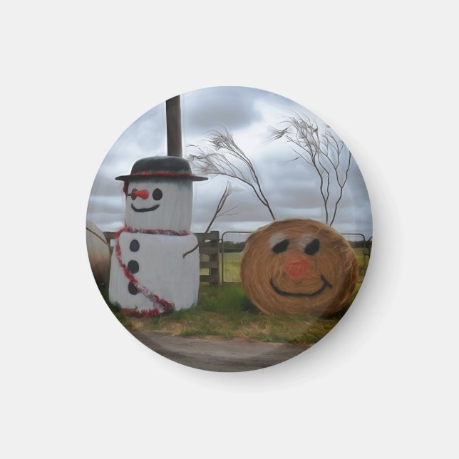 Un aimant de Noël agricole (Devant)