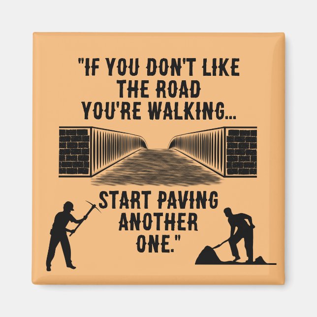 Un aimant "Une nouvelle route" (Devant)