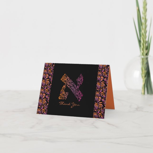 Un Aleph Bar Bat mitzvah Carte de remerciements (Devant)