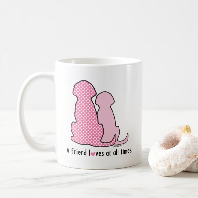 Un Ami Aime En Tout Temps Mug Amoureux des chiens (Avec donut)