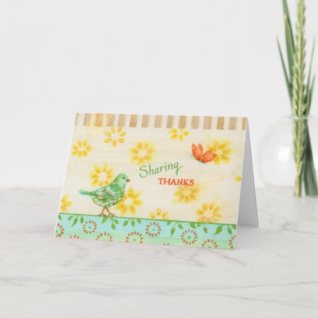 Un ami de Thanksgiving Partage Merci Carte d'Oisea (Devant)