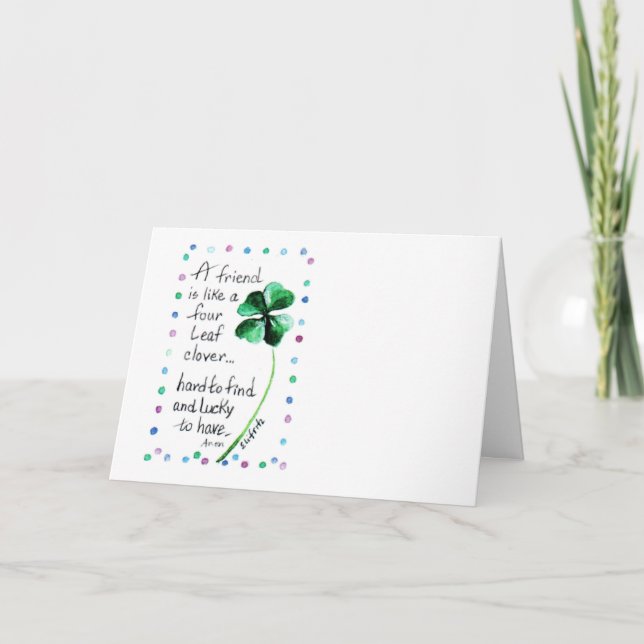 Un ami est comme une carte à quatre feuilles (Devant)