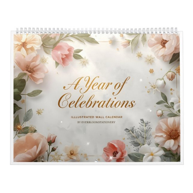 Un an de célébrations – Calendrier mural illustré (Protection)