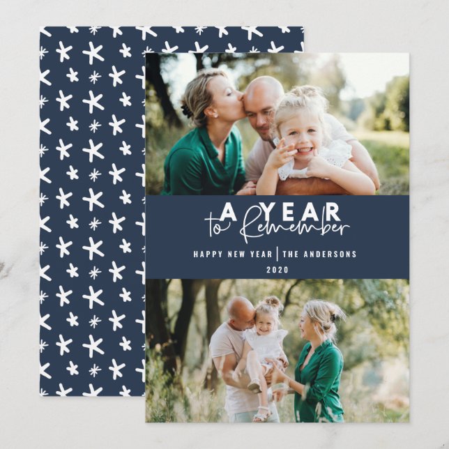 Un an de mémoire moderne minime multi photo (Devant / Derrière)