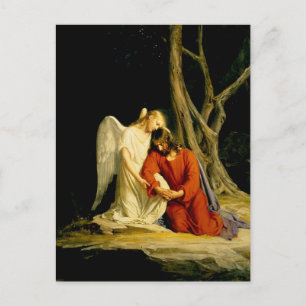 Un ange réconfortant Jésus par Carl Bloch Carte Po